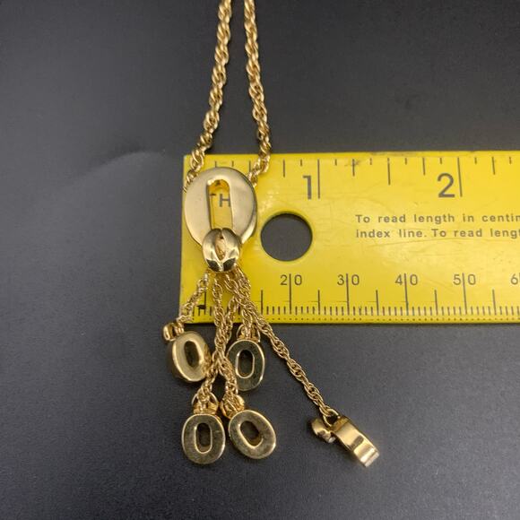 Vintage St. John Gold Plated Dangling Charm Lariat Pendant Necklace Signed - Picture 10 of 10